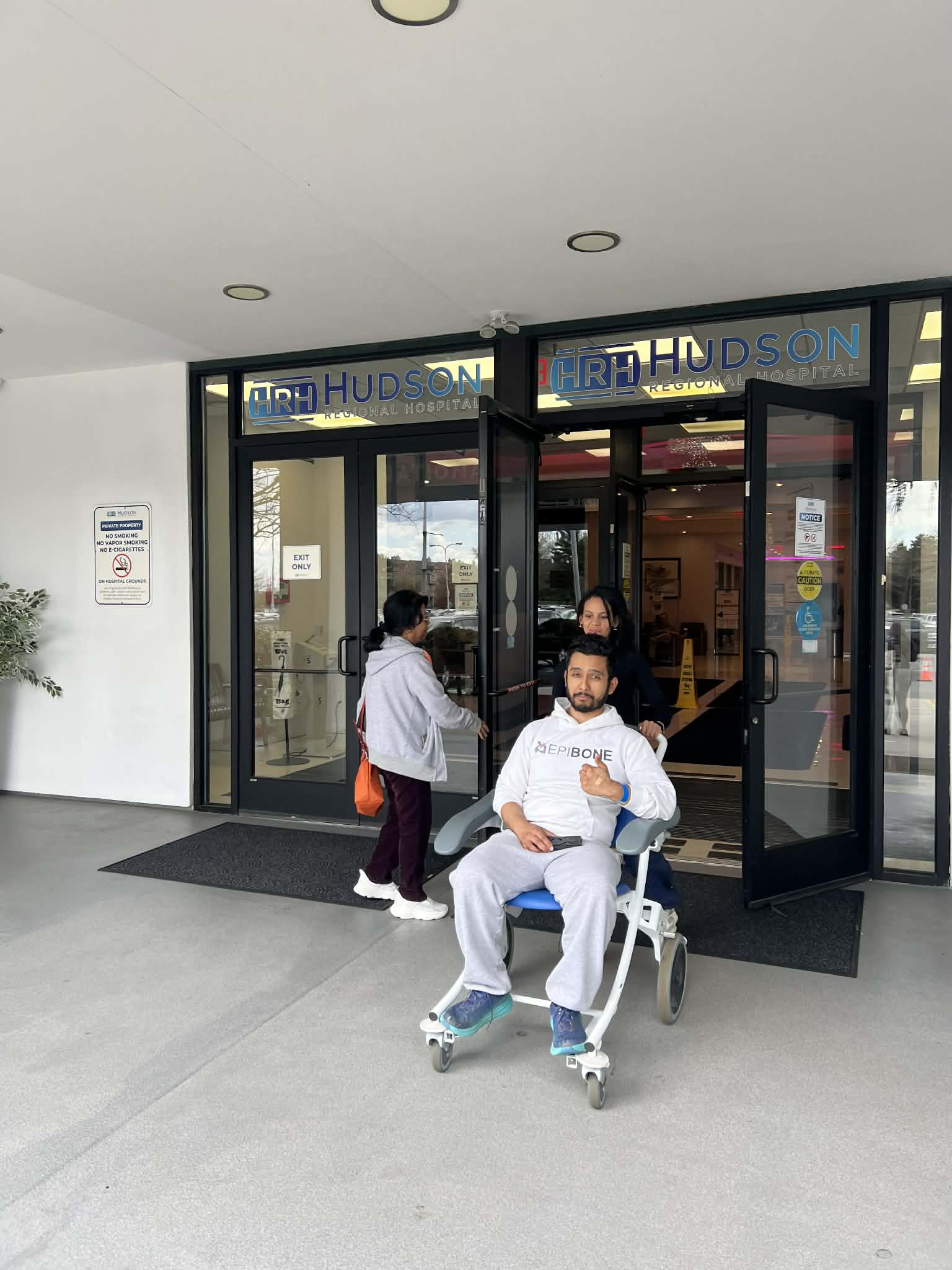 Ashish outside the hospital