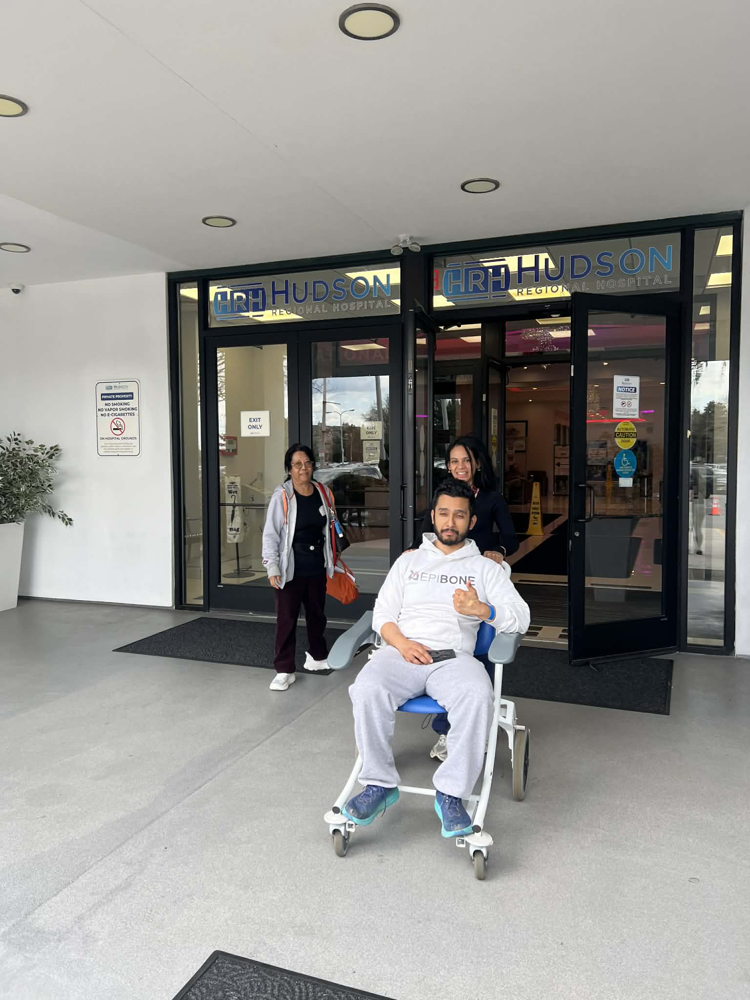 Ashish outside the hospital