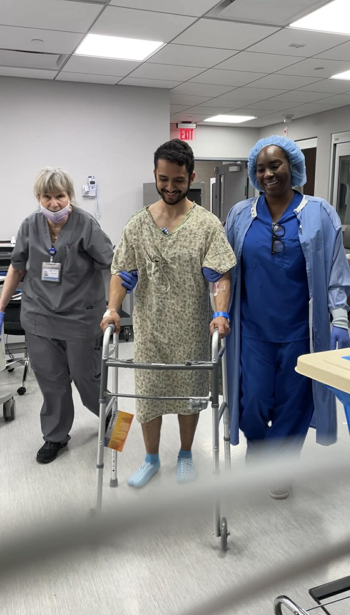 Ashish practicing walking