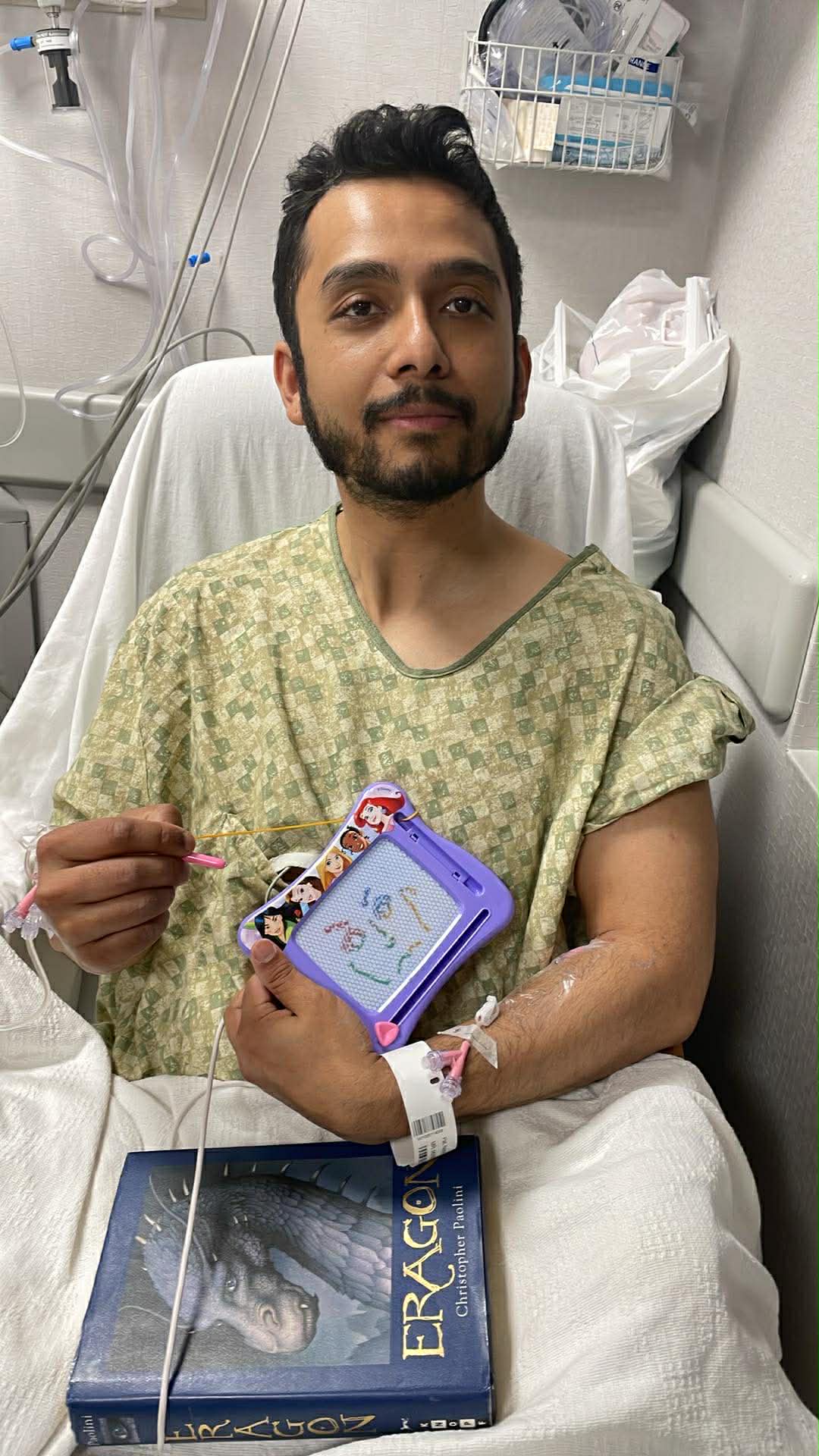 Ashish practicing drawing