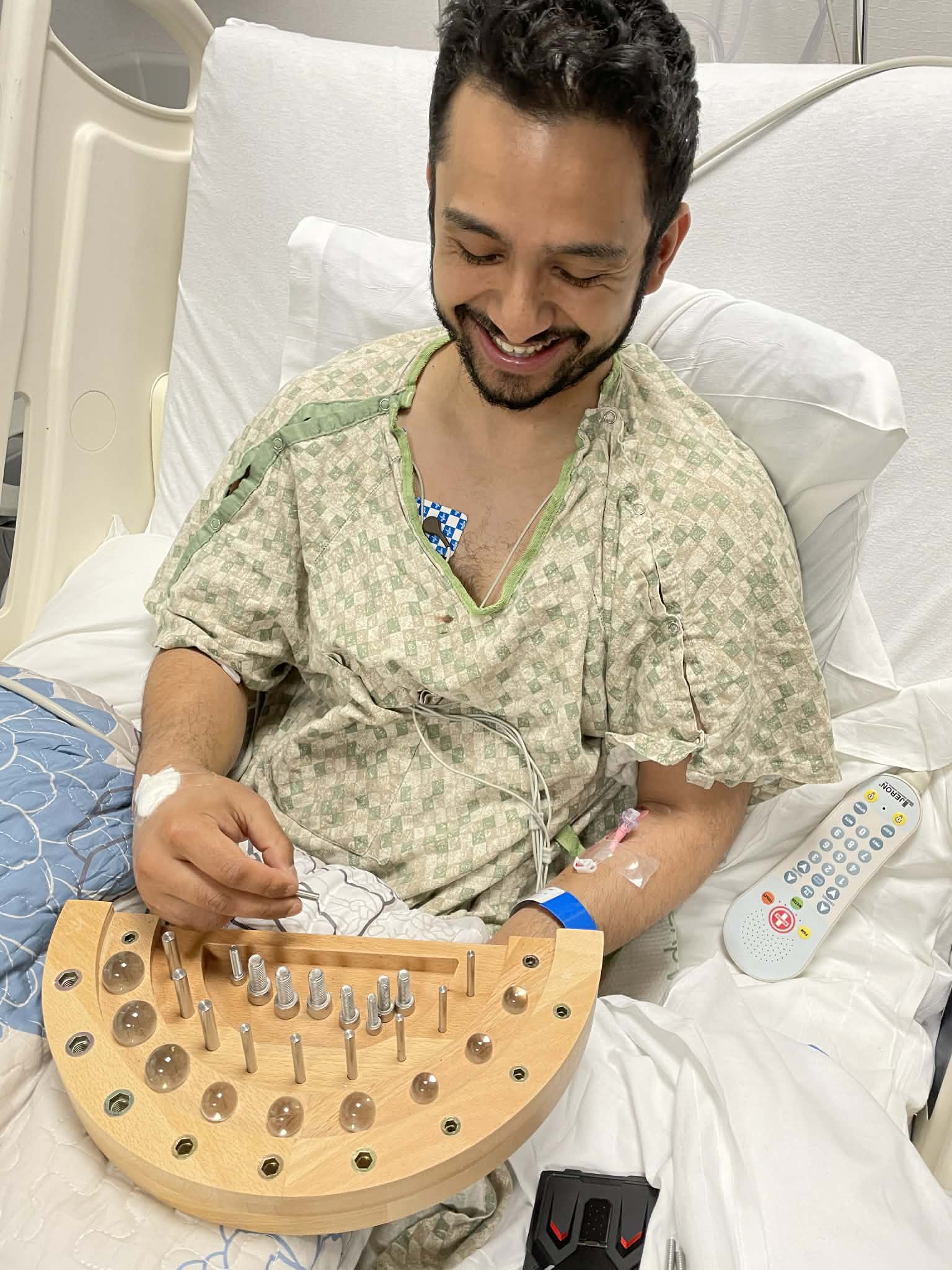 Ashish practicing fine motor skills